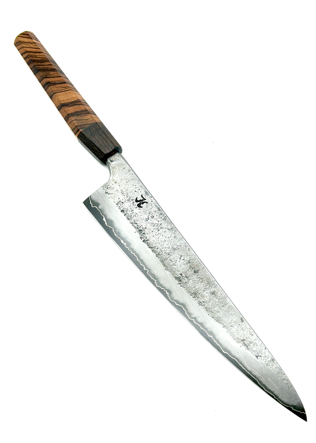 Gyuto med skaft av zebrano och rökt ek